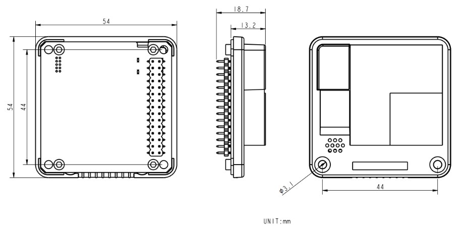 Mechanical Drawing - M5Stack PM2.5 Air Quality Module